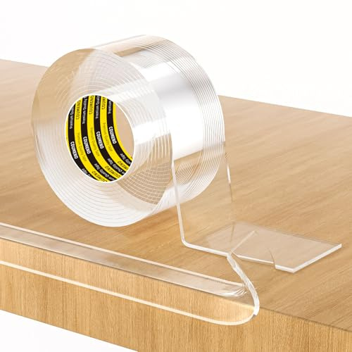 COUMENO Protezione trasparente per angoli e bordi morbidi, 40 mm x 3 m, protezione per la sicurezza dei bambini, striscia adesiva per mobili, protezione trasparente per bambini, paraurti di sicurezza