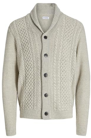 JACK & JONES Jjpaul Knit Shawl Cardigan, Melange Bianco, M