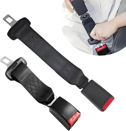 2 st bilsäkerhetsbältesförlängare justerbar röd säkerhetsbältesförlängare bil universal fixeringsrem fordon säkerhetsbälte förlängare spänne överdrag UK bil bälteslås spänne 23 cm + 36 cm