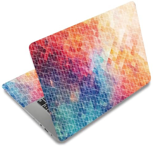 SUPERDANT Multicolored Plaid Laptop Skin Gradual Change Color Laptop Sticker PVC Computer Stickers Dustproof Waterproof Art Decal Protector 12 13 13.3 14 15 15.4 15.6 Notebook Art Decal