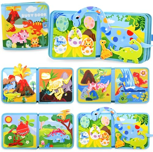 Meafeng Busy Board Libro Montessori Interattivo 1 Anno, Quiet Book sensoriale educativo, Giochi Montessori 1-6 Anni, Pannello di Feltro attività, Valigetta Montessori Bambini