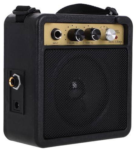 VILLCASE Small Guitar Amp 5w Electric Guitar Amplifier with Audio Cable Adapter, Compact Portable Combo Amp for Practice, Built-in Sound Effects, Plastic Metal Construction | Plastic and Metal Build, High Fidelity Sound, Compact Design without Battery