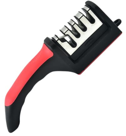 Ipetboom Affilatrice Per Coltelli Da Cucina Manuale 4 Fasi Portatile Affilatore Per Forbici Lame in Acciaio Rinforzato Multiuso Per Uso Domestico e Professionale