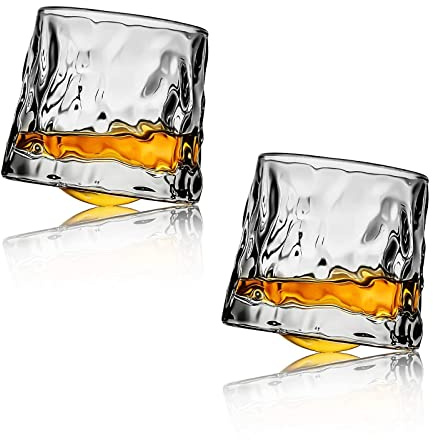 Fazvncv 2 Pieces Rotating Glass Cocktails Brandy Glasse Cups Water Mugs Glasses Cup Wine Cups for Wedding