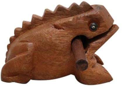 Pqahffowr Carved Croaking Wood Percussion Musical Sound Wood Frog Tone Block Toys Easy Install Easy to Use About 27x7x7cm