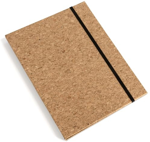 BIGSO PAULINA A4 Mappe – Aufbewahrungsbox mit Gummiband – Schreibtischablage für Dokumente, Akten & Unterlagen – Aktenmappe aus 100% recycelter Faserplatte und Papier – Kork