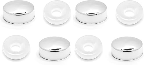 cyclingcolors 2x Abdeckkappen mit Becherscheibe Schrauben Schraubenabdeckung schraubenkappen Kunststoff Duschspiegel Wasserhähne Badezimmer, Chrom 20mm (Packung mit 2)