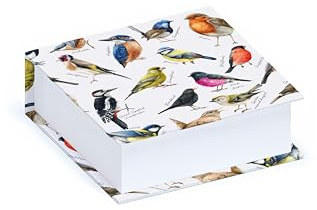 Red Robin Publishing Ltd. Garden Birds Design Noteblock - 304 Plain Paper Sheets - Blank Memo Pad for Notes, Lists and Reminders - Artistic Square Memo Block For Home, School or Office - 14cm x 14cm