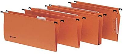 Rexel Signaletic Cartelle Sospese per cassetto con fondo a U da 3 cm, Interasse 39 cm, Arancione, Confezione da 25 pz, 210500
