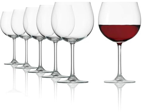 Stölzle Lausitz Bicchieri da Vino Rosso Wineland Set di 6, 650 ml – Eleganti Calici Ideali per Borgogna – Cristallo per un’Aroma Ottimale – Lavabile e Antiurto