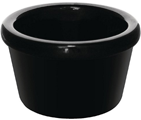 Ramequins lisses noirs en mélamine 63mm Kristallon 63(Ø)mm. 43ml. Noir. Lot de 12 pièces.