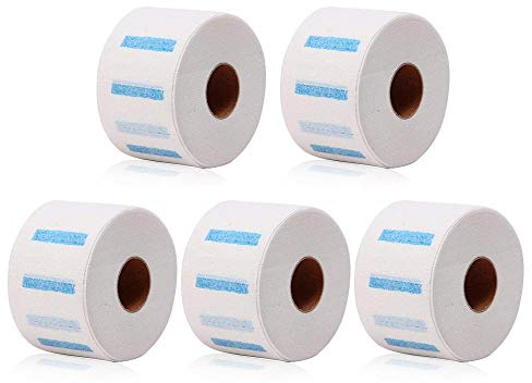Papier de cou, MOGOI 5 rouleaux de bandes jetables de papier de protection de cou, collier de coiffure extensible de cou couvrant le papier essuie-tout pour des coiffeurs et des barbiers