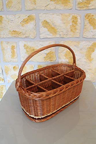 Marcus Panier en osier pour 8 bouteilles