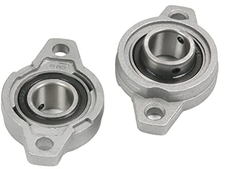 Othmro Stehlager, 2 Stück KFL003 Flansch-Stehlager, 1,7 cm Bohrungsdurchmesser, Zinklegierung/Chromstahl, selbstausrichtender Lagerblock, Flansch, montiertes Lager mit Schraubverschluss