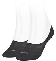 Calvin Klein Women's Diamond Open Work High Cut Footie Socks (Pack of 2), black, One Size