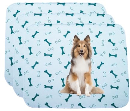 Paw Jamboree 3PCS Welpenunterlagen Waschbar 75x90CM inkontinenzunterlage waschbar PIPI matten für Hunde Wiederverwendbare Erziehungsunterlage für Hunde welpen unterlagen
