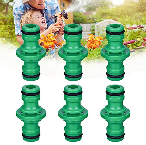 NETUME Confezione da 6 connettori doppi per tubo maschio, prolunga per rubinetto da 1/2 pollici, in plastica, verde