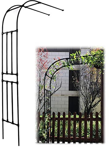Halbrunder Rosenbogen,Halbbogen Gartenbogen Kletterpflanzen Rankgitter,Torbogen Rankhilfe 240 cm Höhe ​Spalier ​für Terrassendekoration,Hochzeit und romantische Abende ( Color : Nero , Size : 180X240X