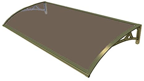 EnixWh Türüberdachung, Fenstermarkisen, Regenschutz, Traufe, Regenschutz mit Polycarbonat-Abdeckung und Aluminiumrahmen, wasserdichte und UV-beständige Regenschutzabdeckung für den Außenbereich (F