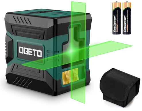 Ogeto Green Laser Level,OGETO LLG1 IP54 Laser Level Line with Manual/Self-Leveling Mode Horizontal and Vertical Laser Level, ±4° Automatic Leveling