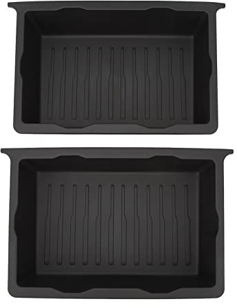 2Pcs Under Seat Storage Box, Under Seat Storage Container Bins Storage, Hidden Storage Tray Drawer Storage Box Replacement for Model Y 2020‑2023