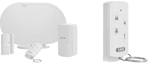 ABUS Funk-Alarmanlage Smartvest Basis-Set Einbruchmeldeanlage & Funk-Fernbedienung Smartvest zur Bedienung der Funk-Alarmanlage | Notfall-Knopf | Reichweite ca. 30m | weiß | 77443
