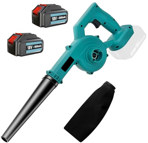 Cordless Leaf Blower, Electric Air Blower 150MPH, 2 in 1 Handle Electric Blower and Vacuum Cleaner for Blowing Leaf/Cleaning Dust/Small Trash/Computer Host (with 3000mah Battery)
