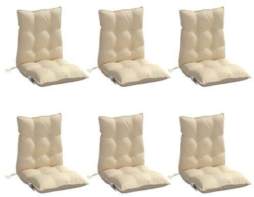 vidaXL Niedriglehner-Auflagen 6 STK. Beige Oxford-Gewebe