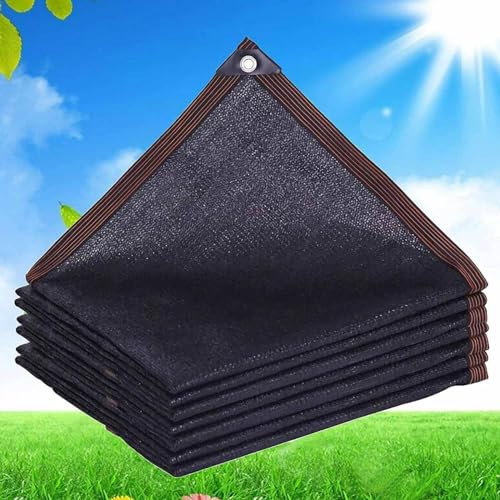 Rete Ombreggiante Telo Ombreggiante Tenda A Vela Parasole Rettangolare Tessuto Ombreggiante Traforato 90% Protezione UV Antistrappo Esterno,Balcone, Giardino,Rete Pollaio,black-5x7m