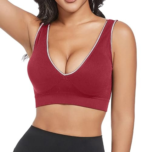 WILLBEST Balconette & Halbschalen Comfy BH Geometrisch Schalen BH mit bügel wochenbett zubehör verlängerung 3 Haken blau V Ausschnitt Klassische BHS für Damen Frauen unterwäsche Sportshirt