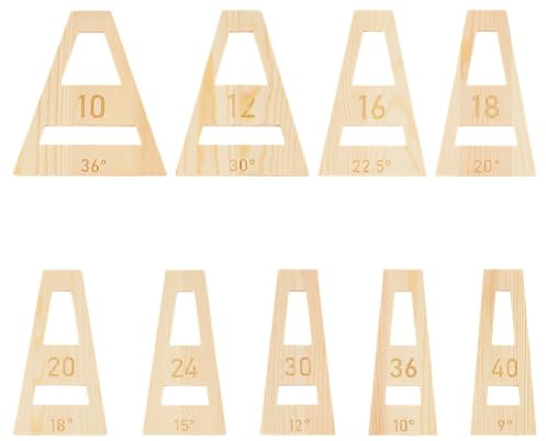 BENECREAT Juego de 9 piezas de cuñas segmentadas para cuenco segmentado, color blanco almendra, trapezoidal, juego de herramientas de cuña para hacer cuencos segmentados, trineo, torneado de madera, 5