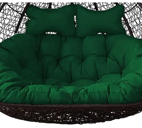 Columpio colgante de huevo para exteriores con cojín lavable, 4 plazas, cojines grandes para silla individual en forma de nido, cojines de asiento gruesos y suaves, color sólido, opción de repuesto