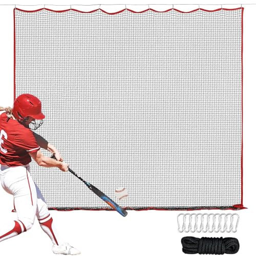 Softball Pitching Net - 10x10ft Trainer Ball Target Netting Golf Throwing Mesh - Ball Sports Catching Practice Net for Garden, Yard, Lawn, Playground, Garage