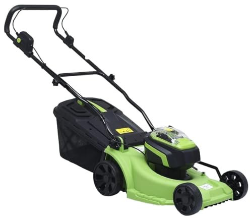 Brokky 145791 Tosaerba Cordless con 2 Batterie 20V 2000 mAh Li-Ion-Tosaerba– Tosaerba Professionale con Funzione di pacciamatura – Ideale per Giardini Fino