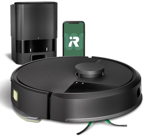 Roomba 105 Combo Robot Vacuum & Mop + AutoEmpty Dock - Self-Empties for 75 Days, Intense Power-Lifting Suction, LiDAR Navigation, Multiple Cleaning Modes, Avoids Mopping Carpet, Works with Alexa