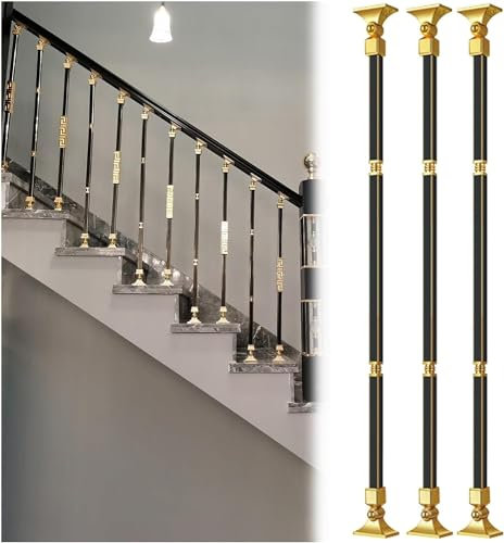 JYHHGDS Sistema di balaustre per terrazze e Interni con staffe e Piedini Regolabili, Kit di corrimano in Alluminio per Ville, verande, Scale e ristrutturazioni (Colore: Stile-a, Dimensioni: 3 Pezzi)