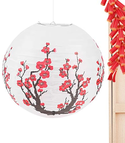 Lanternes en papier à fleurs - Suspension en fleurs de cerisier - Décoration japonaise - Lanterne de jardin romantique - Décoration de mariage - Lampe douce - Guirlande légère