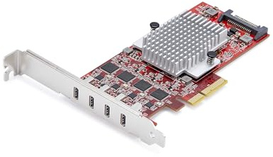 StarTech Tarjeta PCIe USB-C 4 Puertos, 10Gbps (P10Q4C-USB-CARD) | Hub interno Tipo C 3.2, PCI Express 3.0, Solo datos