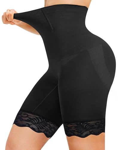Chumian Culotte Gainante Femme Ventre Plat Invisible Short Gainant Taille Haute Gaine Amincissante sans Couture Shorty Anti Frottement Cuisse Minceur Shapewear
