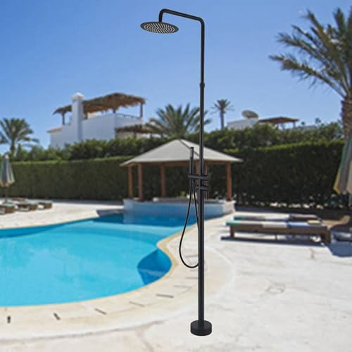 XJTNLB Gartendusche Edelstahl Freistehend Pool Dusche Edelstahl Schwarz Gartendusche Aussendusche Warm und Kalt Insbesondere für Gärten, Pools Usw. Geeignet