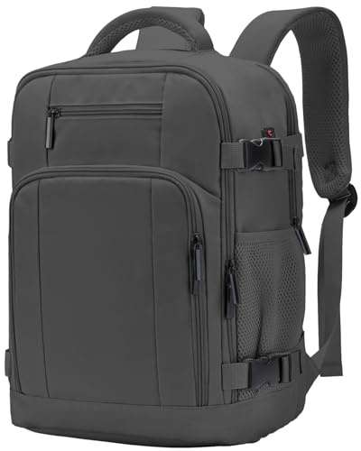 ZHXX Sac à Dos Voyage, Bagage Cabine 40x30x20 Compatible Avec Ryanair｜Wizz｜Vueling. Avec Poche Pour PC 14 pouces Et Poche Anti-Vol.Gris