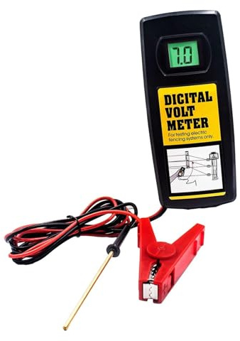 CLSSLVVBN Tester elettrico digitale, dispositivo di misurazione professionale per la corrente delle recinzioni elettriche in fattorie e recinti per bestiame, tester di tensione per recinzioni al neon
