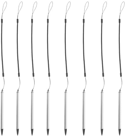 Penna Touch con Punta Fine 8 Pezzi per Tablet e Schermi | Laccio a Molla e Cavo Spiralato, per Scrittura Precisa e Tratti Fluidi, Impugnatura Comoda