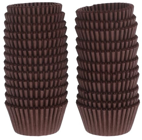 ABOOFAN 500 Capacillos de Papel Marrón para Cupcakes, Molde Magdalenas Horno, Mini Moldes para Muffins, Resistentes Grasa, para Cumpleaños y Pastelerías