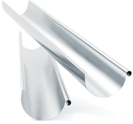 greate 2x grondaia 280 mm 1,15 metri zincata - canale di scarico pioggia con montaggio semplice e senza attrezzi - grondaia in zinco per serra, carport ecc. - canale di scarico tetto