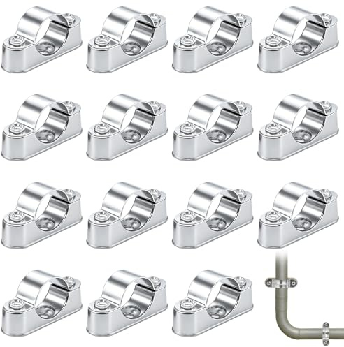 HUILLIGHT Sourcing Map Staffa di Supporto per Tubo da 32 mm, Montaggio a Parete e Soffitto, Cinghie Rigide per Tubi in Metallo, 15 Pezzi