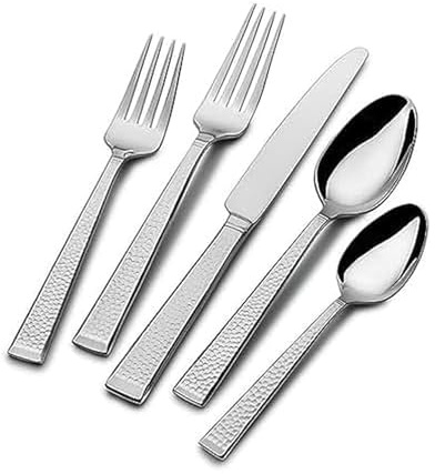 Mikasa Kyler Flatware Set for 12, 65 Piece 18/10 Stainless Steel Silverware with Modern Design and Serving Utensils, Durable, Stylish Dinnerware Service