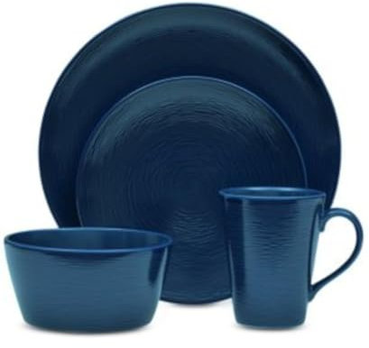 Noritake Navy-On-Navy Swirl 4-Pc. Coupe Place Setting