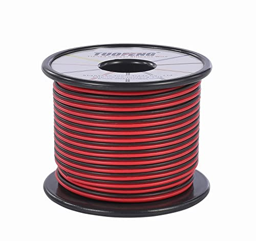 TUOFENG Elektrisk kabel, 8,10,12,14,16,18,20,22 AWG silikon tråd anslutning kabel svart och röd mjuk och flexibel av tennbelagd koppartråd hög temperaturbeständighet