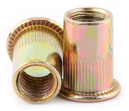 Flachgewinde Nietflanschmutter M3-M12 Kohlenstoffstahl 100/20 Stück Flachmutter Für Metallbau Und Maschinenmontage (M4 / 100 Stück)